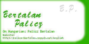 bertalan palicz business card